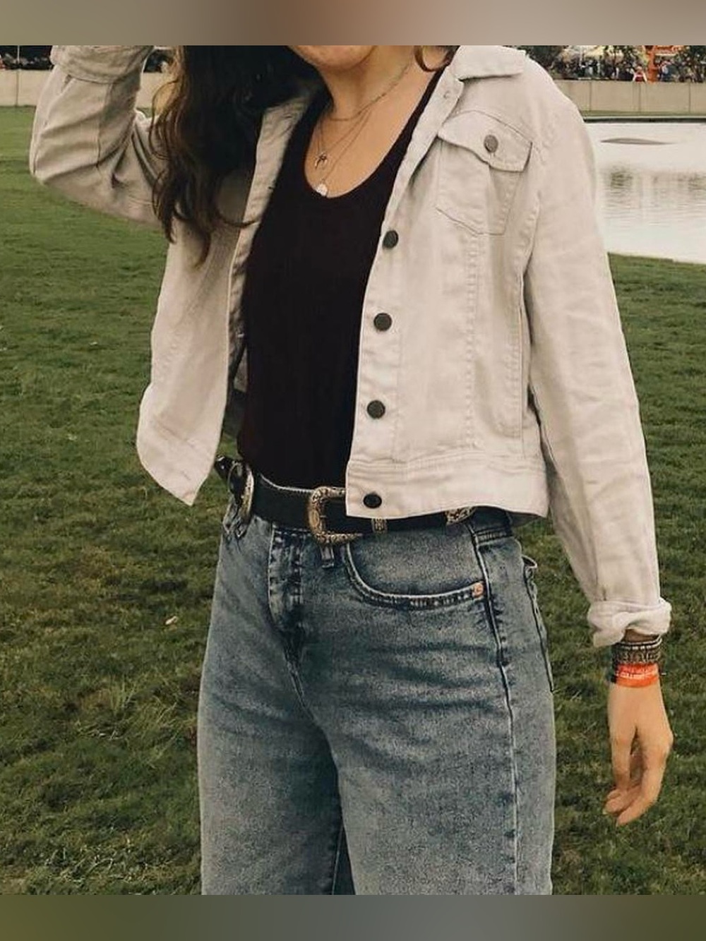 J. Jill Light Gray Button-Up Jacket